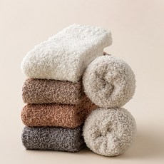 베베캔 무압박 수면양말 / 여성용 임산부 산모 데일리 양털 수족냉증 보온 긴 가을 겨울 베이직, 브라운, 1개