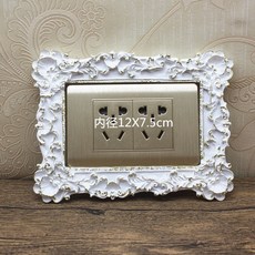 台灣本土貨 開關保護套開關裝飾北歐式樹脂開關貼118型田園創意開關貼開關插座面板裝飾框保護套, 12x7.5（歐典描金）