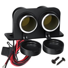 듀얼 USB 콘센트 담배 라이터 소켓 스플리터 12V 4.2A 자동차 충전기 전원 콘센트 어댑터 교체 블레이드 퓨즈 포함 RV 보트 해양 트럭 ATV UTV 버스 등, 블랙-2 소켓(1P)