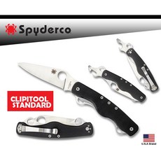 Spyderco美國蜘蛛 CLIPITOOL STANDAR多功能六用折刀黑色G10柄, 1個