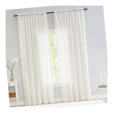 HK 화이트 레이스 커튼 130x260cm 봉집형 안방커텐