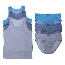 남자 면100% 런닝 삼각팬티 속옷 세트 6p