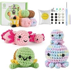 초보자용 제피아니 크로셰 키트 고양이 초보자 아미구루미 동물용 공예 간편한 뜨개질 크리스마스 선물, Crochet Turtle