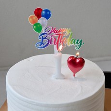 화이트숫자초 올넘버+ 생일토퍼 + 하트초 세트, 1개, 30g, 무향