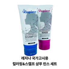 당일배송 레지나 위그 컬러링 앤 스켈프 국가고시용 샴푸&린스 세트 미용사자격증 휴대용, 1세트