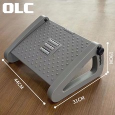 OLC 삼각스툴형 각도조절 발받침대 책상 사무실 롤러마사지기능 발판, 그레이