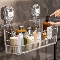 욕실 투명 정리 수납함 물빠짐 다용도 무타공 정리, 상세페이지 참조, 1개