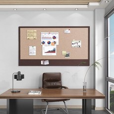 부착식 펠트 메모보드 알림판 60x80cm 60x120cm 유용한 공간 활용, 브라운, 본상품선택