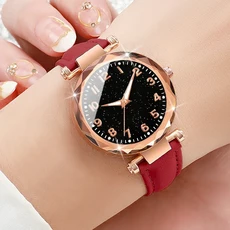 5pçs moda céu estrelado 다이얼 relógios femininos 심플 캐주얼 팔찌 de mulher presente