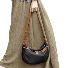 듀엘라 나일론 경량 여성 크로스백 데일리 숄더백 호보백 반달백 가벼운 여성 여행용 보부상 가방