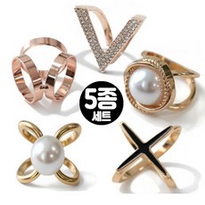 메리앤유 스카프링 5종세트 큐빅 진주 디테일 쁘띠 스카프 코디