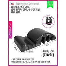 스파인피터 허리 이완 지압 도구 척추 필라테스 트레이닝 마사지 요가, 1개, 하드 블랙 400kg