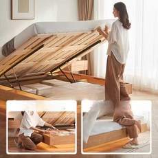원룸침대 접의식 수납장 침대 매트리스 프레임 안방, 상세 페이지 참고, 1500x2000 옆없는 수납침대(매트리스X)