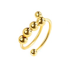 旋轉可調節舒壓戒指，跨境熱賣款，工廠直銷，緩解焦慮，可調尺寸設計, 1個, 黃金色（AJ010）,開口可調節