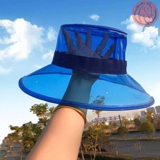 투명모자 PVC 여름 캐주얼 컬러 특이한 버킷햇 비닐 여성용 벙거지 촬영용, D. 블루