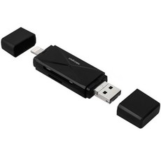유니콘 3IN1 OTG 멀티 USB 카드리더기, 블랙, XC-1000A, 1개