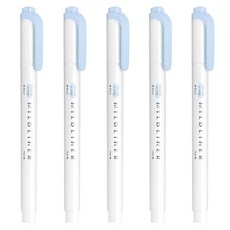 제브라 마일드라이너 형광펜 WKT7/트윈타입, 소다블루(MSOB), 5개입
