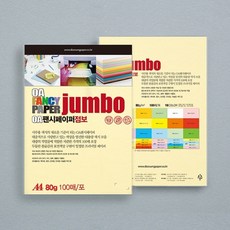 두성 점보OA팬시페이퍼 A4 100매 P47 레몬색 80g, 1개, 기타