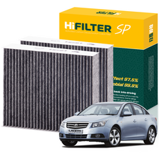 하이필터 쉐보레 라세티 활성탄 자동차 에어컨필터, 2개, 라세티 프리미어 (2세대 J300) HI-H008