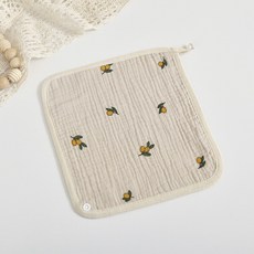 純棉四層紗布口水巾，嬰兒圍兜，寶寶洗臉巾，R96004, 橄欖花, 1個