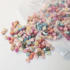리빙릿 DIY 알파벳 이니셜 비즈 1000개 세트 라운드형 공예재료, 1세트, 컬러골드