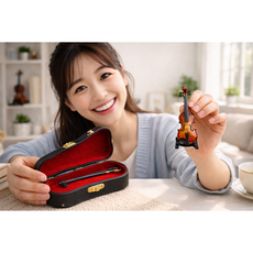 상상뮤직 미니어처바이올린 악기 모형, 1개