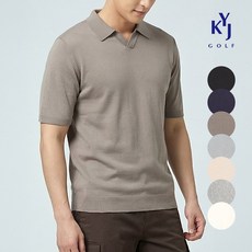 김영주골프 여름 오픈 카라넥 쿨터치 남성 골프 반팔 니트 DQMMNT07