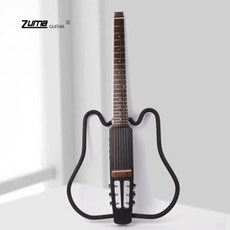 祖瑪折疊靜音吉他電箱 初學入門便攜旅行民謠古典無頭木吉他 左右手通用智能靜音吉他, 民謠金屬黑, 1個