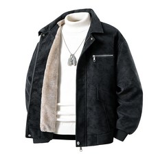 冬季青少年男士加絨翻領皮衣夾克休閒防風外套