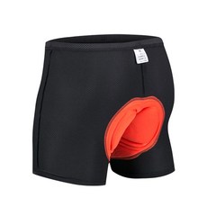 橘色內襯靠墊自行車褲子