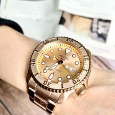 Seiko 5 Sports 次世代重生話題系列 機械 玫瑰金手錶，4R36機芯，情人節推薦, 1個