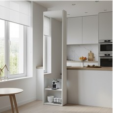 전신거울 콘센트 수납장 화장대거울 고데기수납 콘센트수납장 틈새거울수납 숨김수납가구 오크거울수납장, 그레이