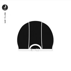 日系可愛少女學生泳帽，可調節長髮舒適彈力游泳帽, 1個, 黑色無字帽