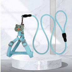 狗狗牽引繩 小型犬 舒適外出牽引繩, 1個, 金絲天藍色,S 建議3-8斤