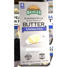 [식자재랜드] California Dairies 유러피언 스타일버터 코스트코, 453g, 4개