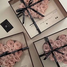 永生花束 玫瑰花盒 創意禮物, 棕色盒子