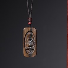 六字莲花牌达拉干沉香木天然老料原木精工雕刻吊坠文玩木作脖挂件, 1個, 尺寸28/60/10mm六字莲花