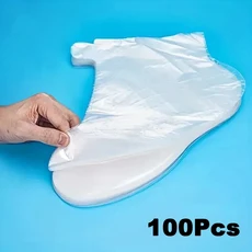 쿠쿠스토어 100/200/300개 일회 풋 마스크 키트 - 가정 발 관리를 위한 보습 방수 투명 두꺼운 플라스틱, 02 100Pcs