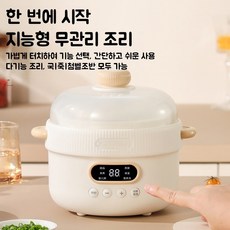 Mochae 다용도 스마트 세라믹 슬로우쿠커 전기 조리기 예약 시간 전기 냄비 양수냄비 스튜 냄비 쿠커 가정용 주방용 수프 소형 스튜 냄비, 홑겹
