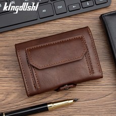 kingdushi 男士三折按扣錢包卡包