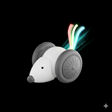 앤트앤비 스마트 강아지 고양이 장난감 야광꼬리 달리는 쥐돌이 자동 움직이는 쥐, 1개, 화이트, 쥐돌이장난감