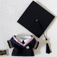 新品 娃衣10/15/20/40cm棉花娃娃衣服 文理工醫軍農科學士服套裝 - 多尺寸可選，柔軟舒適材質, 1個, 10cm文科學士服（粉）