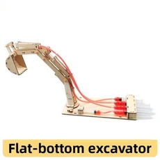 두뇌발달 교감 고고학 나무 유압 굴삭기 모델 교육 장난감 수제 DIY 과학 실험 부모-자녀 상호 작용, 02 3