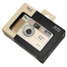 VIBE 501F 復古底片相機 膠卷相機 135軟片 內建閃光燈 現貨贈電池, 流沙金-Sandy gold (贈電池),Kodak Max400度 36張/卷