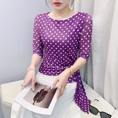 도트 무늬 땡땡이 여성 라틴 댄스복 방송 줌바 라인 댄스 공연복 빅사이즈