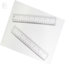 만무리 투명 플라스틱 양면눈금 CM인치 겸용자 20CM 문구용품