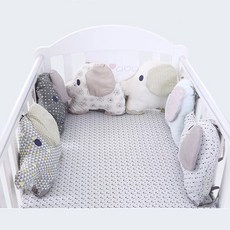 면 자수 인쇄된 코끼리 27*34cm를 둘러싼 6개의 유아용 침대 침대