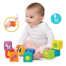 소프트 히어로 칼라블럭 9P 말랑한 블록 아기블럭, 1개