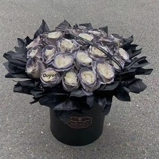 臺灣爆款 花束 玩偶花束 公仔花束 擺件 玫瑰抱抱桶仿真花七夕情人節畢業季兒童節禮物送男女朋友閨蜜同學, 霧霾紫抱抱桶-21支