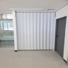 자바라 홀딩도어 접이식 칸막이 주름문 투명 이중겹